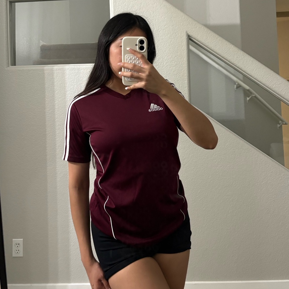 Adidas Women's Burgundy Jersey Top